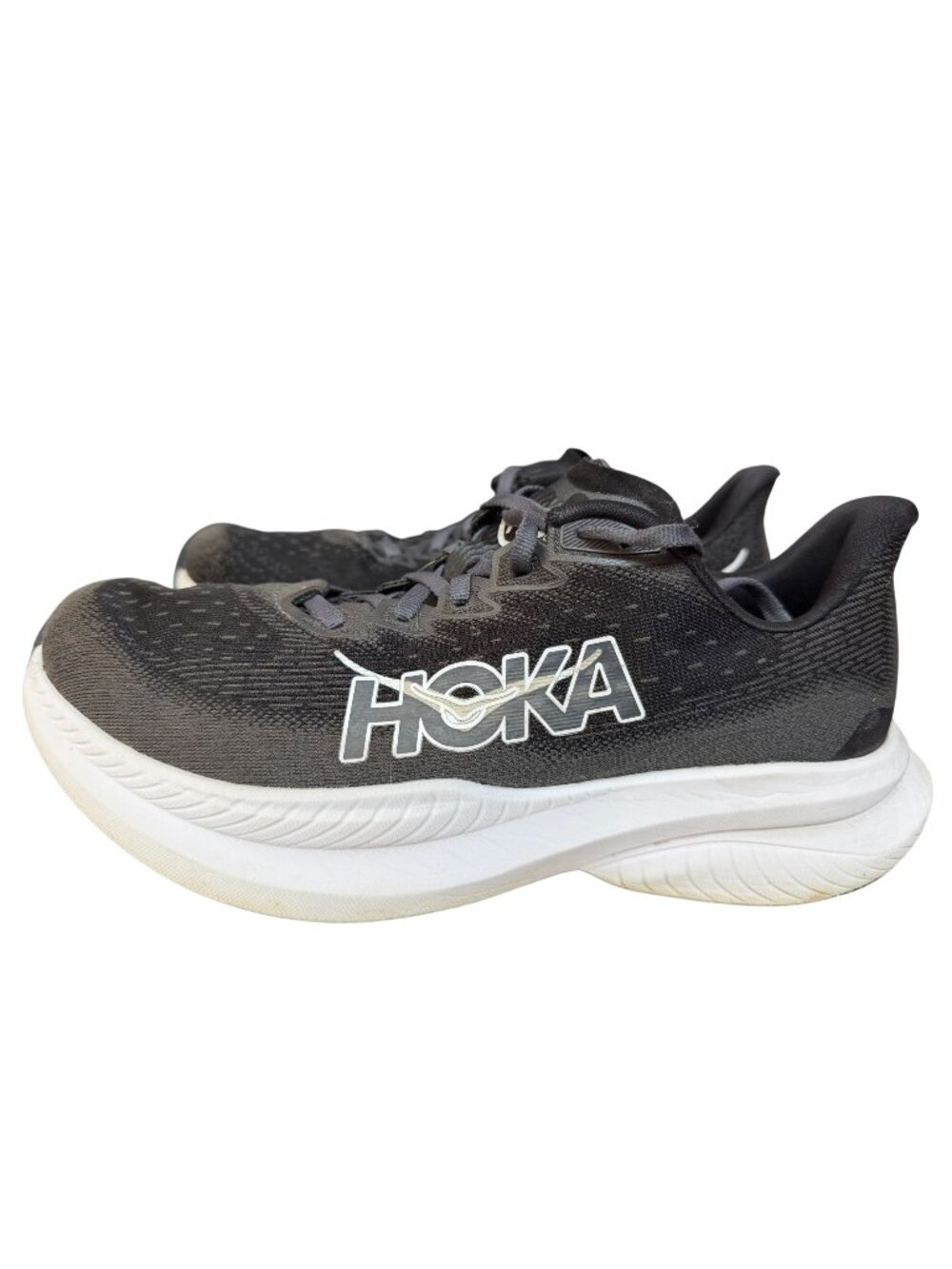 Hoka One One Womens Mach 6 Running Shoes Black & White Size 8.5 B
